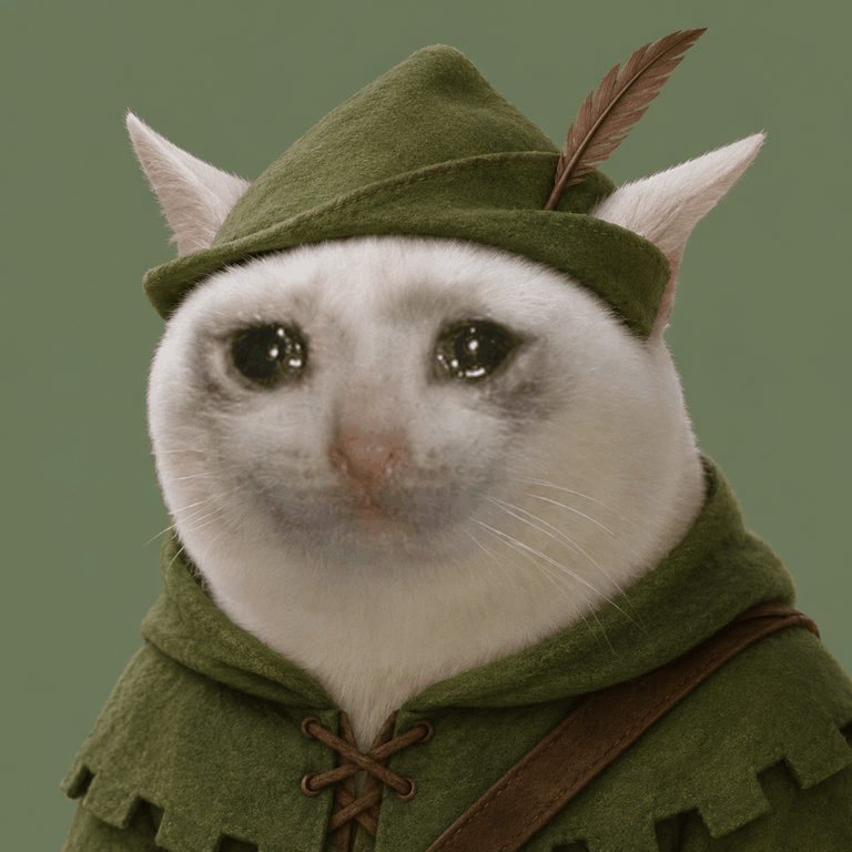 POPHOOD the Robin Hood cat mascot